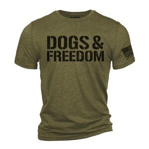 Hero Dogs & Freedom T-Shirt in Olive Green